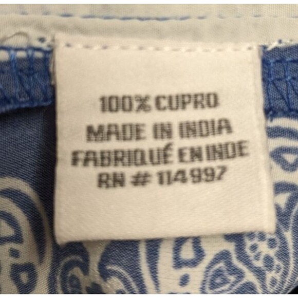 Tolani Onika Arabesque Top Blue White Long Sleeve Button Up Women's Size Medium - Picture 10 of 11